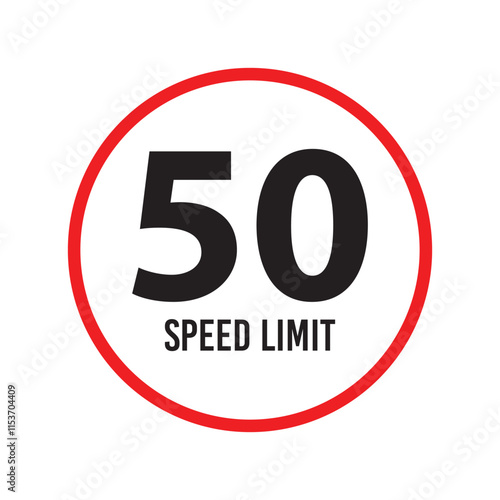 Speed limit signs and symbols depicting speed limits ranging from 5 to 100, featuring a standard design with black text on red circles. Vector illustration in eps 10.