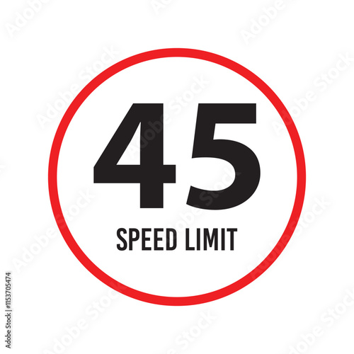 Speed limit signs and symbols depicting speed limits ranging from 5 to 100, featuring a standard design with black text on red circles. Vector illustration in eps 10.