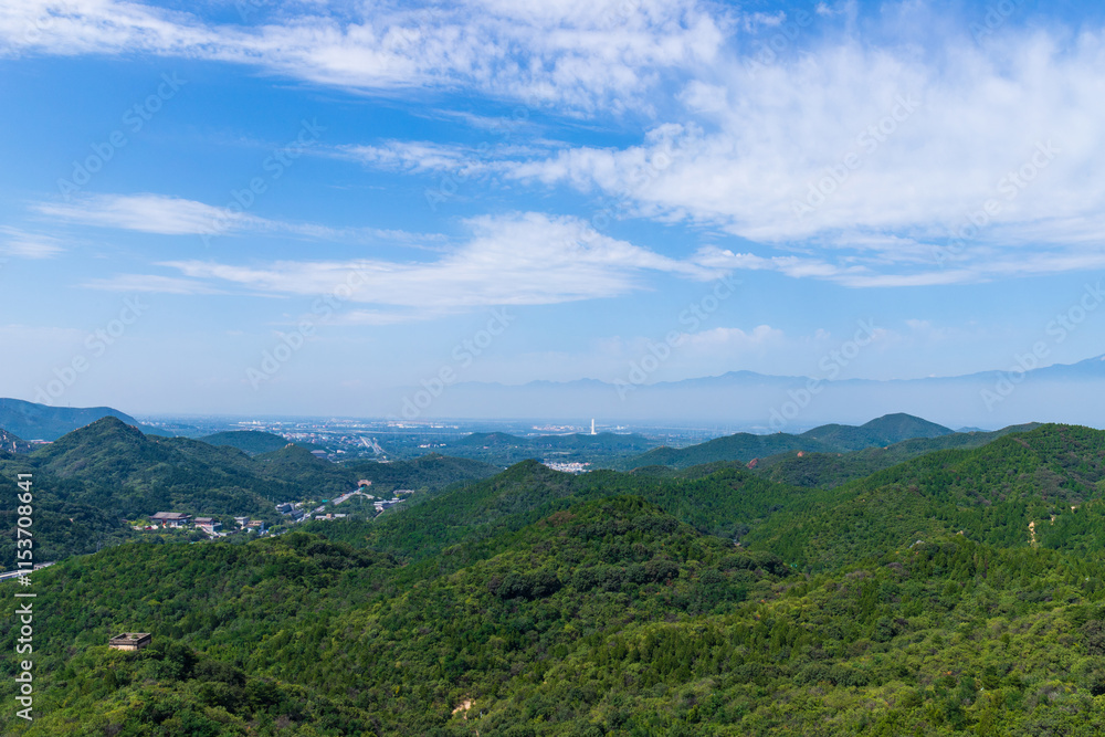 Obraz premium Badaling Great Wall, Beijing, China green mountain natural scenery