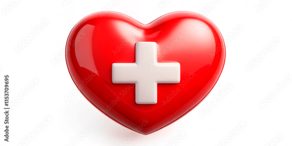 Obraz premium red heart isolated on white