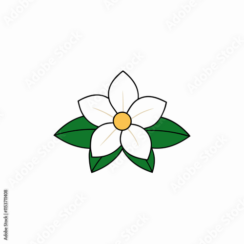 white flower on green background