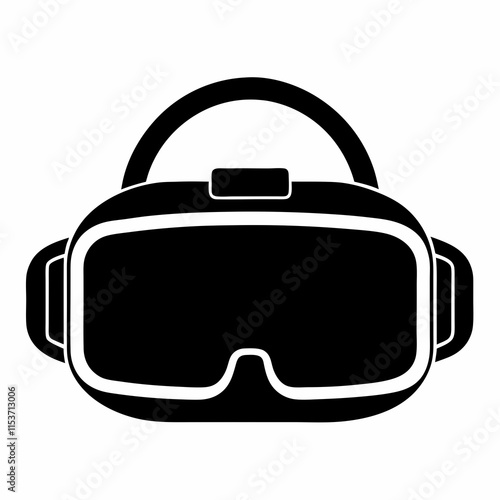 VR Headset Black Silhouette Vector