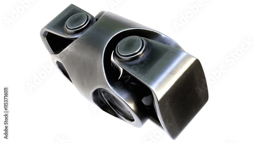 3D rendering of a double universal joint on a light background. 3D rendering.