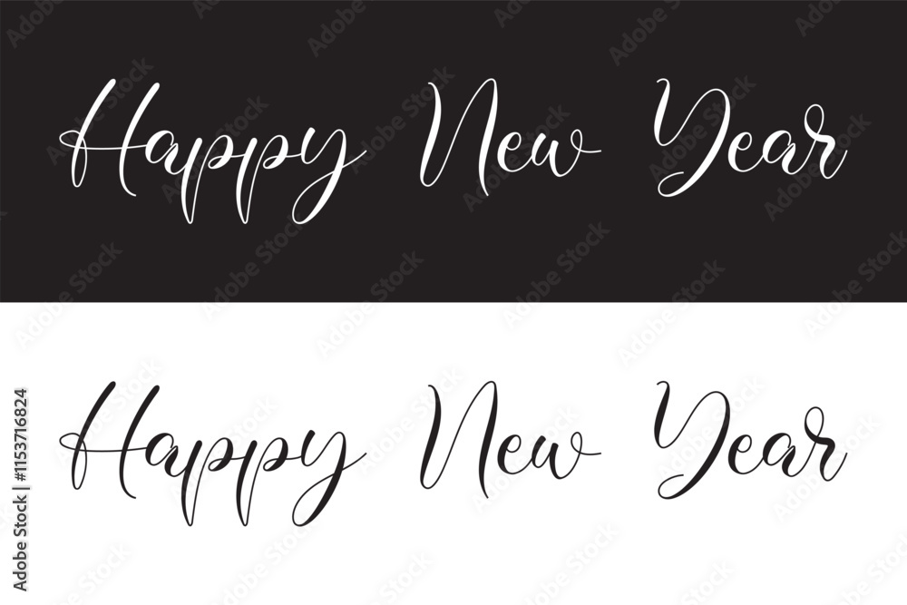 Happy New Year. Lettering text, calligraphy handwriting for christmas happy new year. Holiday christmas background, happy new year symbol for web, print. Greeting card. Vector Illustration in eps 10. Happy New Year. Lettering text, calligraphy handwriting for christmas happy new year. Holiday christmas background, happy new year symbol for web, print. Greeting card. Vector Illustration in eps 10.