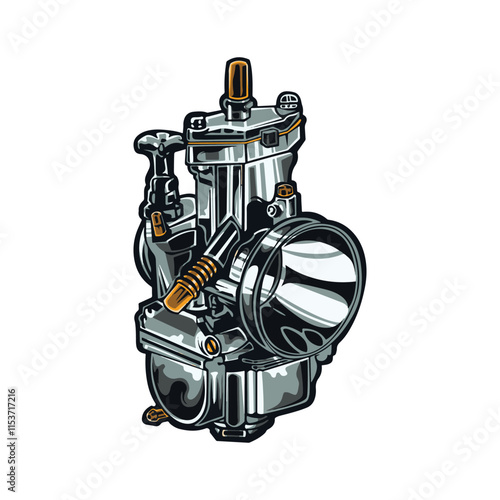 carburetor motorcycle spare parts vector digital image
