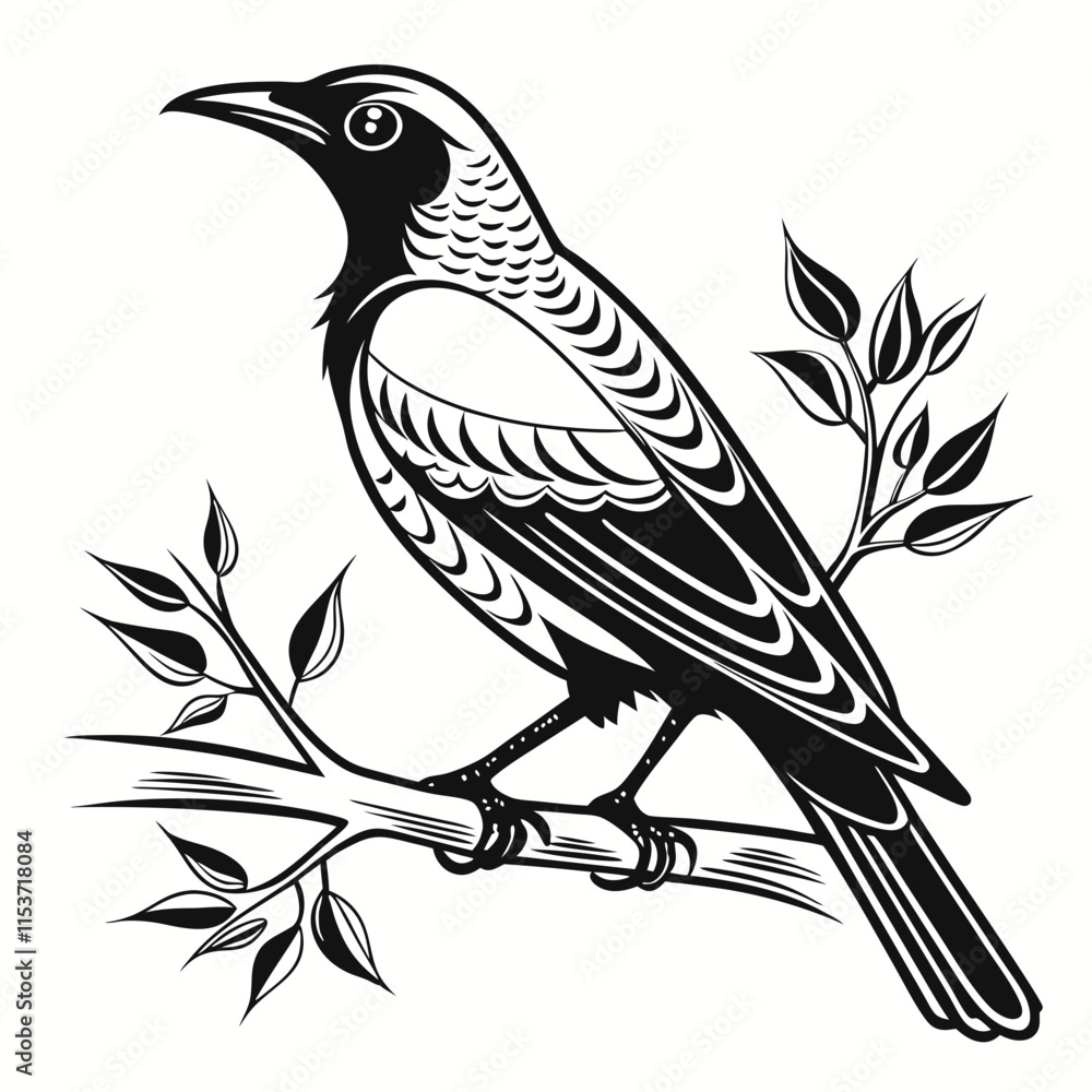 Violet-backed Starling vector silhouette black design white background Violet-backed Starling vector silhouette black design white background