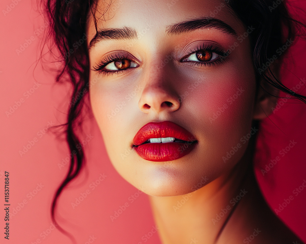 Close-up photo of beautiful woman Close-up photo of beautiful woman