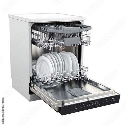 Wallpaper Mural dishwasher isolated on white background full depth of field  Torontodigital.ca