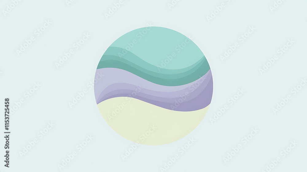 Abstract Pastel Easter Egg Design With Waves
