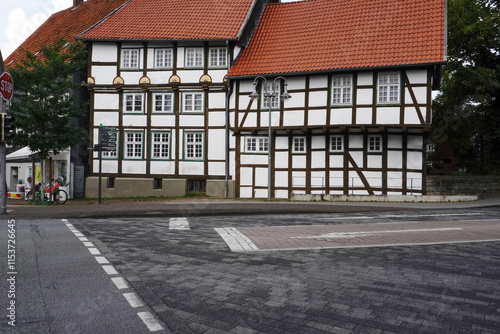 A view of an old building in traditional German style - 03.08.2024 Gutersloh, Germany photo