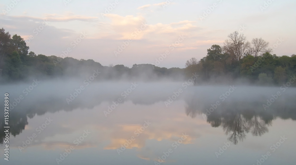 Foggy Weather and Lake View Foggy Weather and Lake View