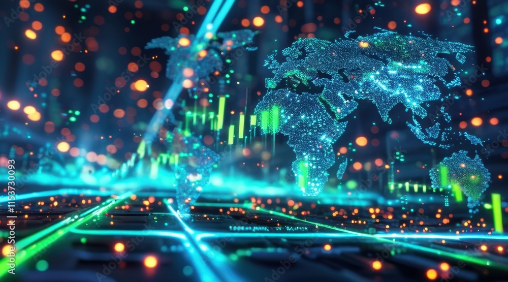 Obraz premium Digital Circuit of Global Economy .