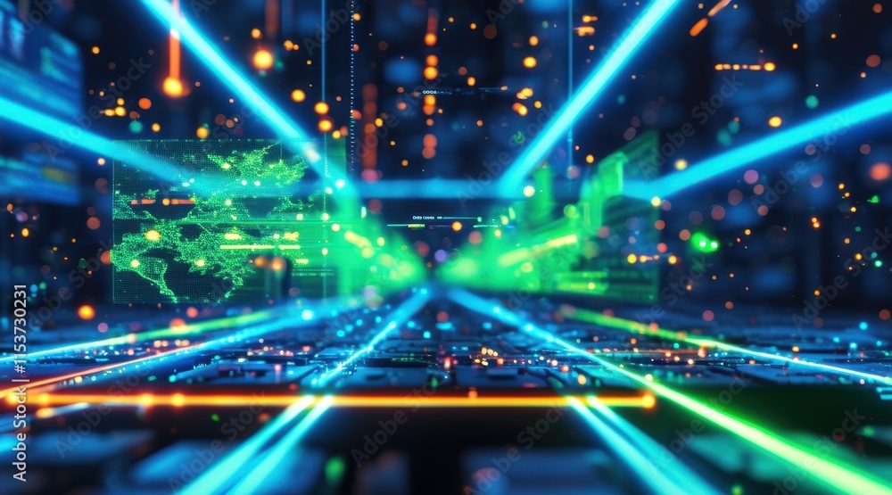Fototapeta premium Digital Circuit of Global Economy .