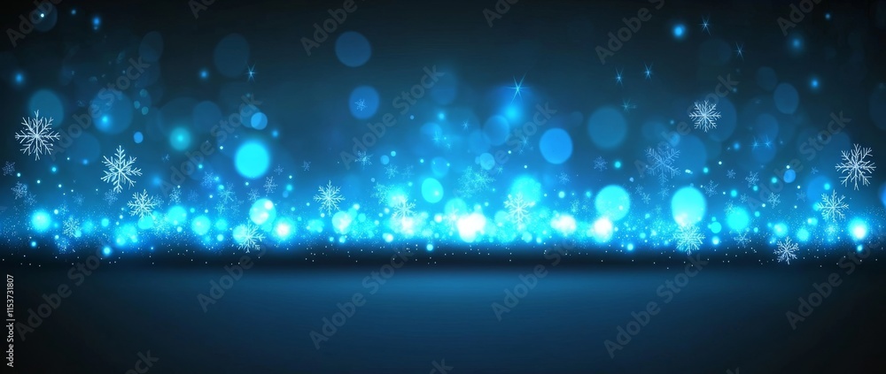 Obraz premium Winter Wonderland with Snowflakes and Snowdrifts - Enhanced by Abstract Light