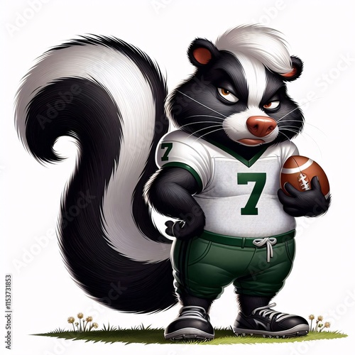 Sports animal cartoon on white background photo