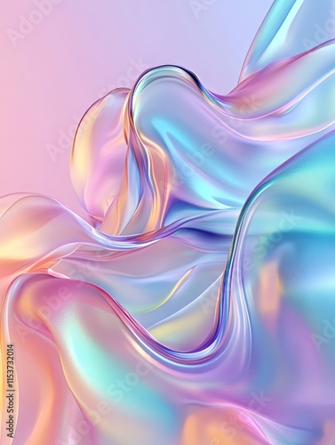 Wallpaper Mural A beautiful background with a flowing cloth, a liquid glass texture in pastel colors, an iridescent holographic shimmering effect, a modern style, digital art, high resolution, high detail, soft light Torontodigital.ca
