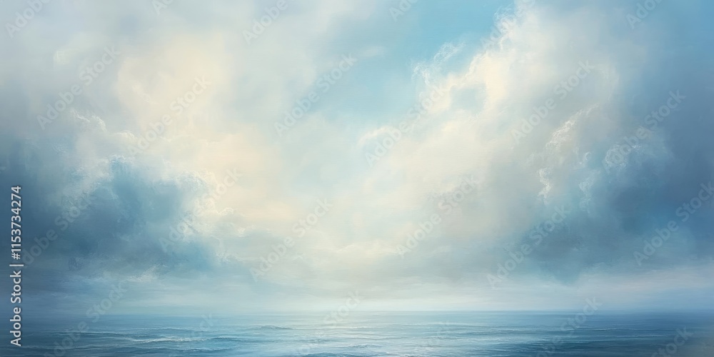Sea landscape featuring ethereal clouds creating an angelic vibe, while the distant horizon adds depth to this serene sea landscape, evoking a sense of peace in nature s beauty. Sea landscape featuring ethereal clouds creating an angelic vibe, while the distant horizon adds depth to this serene sea landscape, evoking a sense of peace in nature s beauty.