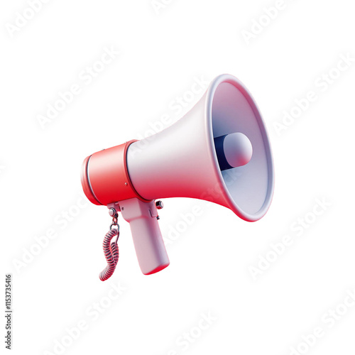 Megaphone icon 3d rendar isolated on transparent