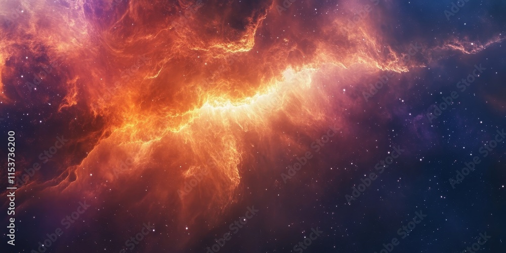 Naklejka premium A stunning space background showcasing a nebula, perfect for themes of hyperspeed and interstellar travel. This captivating space background emphasizes the wonders of the nebula and the thrill of