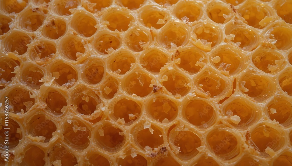 Golden Honeycomb Cells Filled With Sweet Honey Golden Honeycomb Cells Filled With Sweet Honey