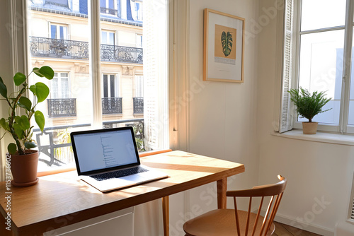 Wallpaper Mural Modernes Home-Office mit minimalistischer Einrichtung und natürlichem Licht Torontodigital.ca