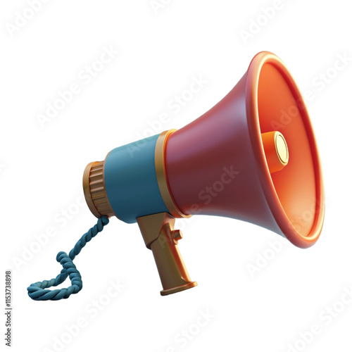 Megaphone icon 3d rendar isolated on transparent photo