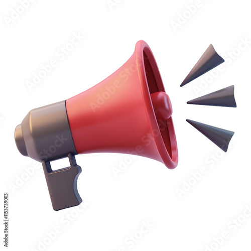 Megaphone icon 3d rendar isolated on transparent