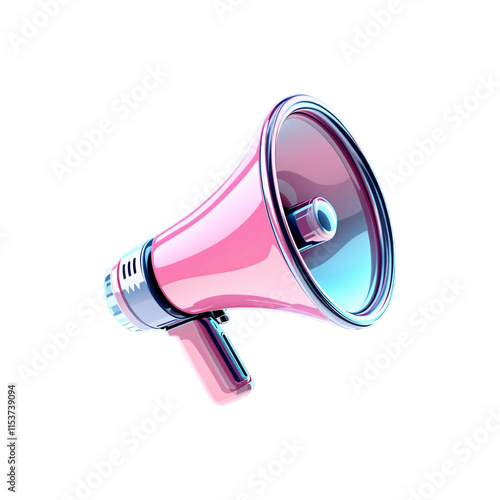 Megaphone icon 3d rendar isolated on transparent
