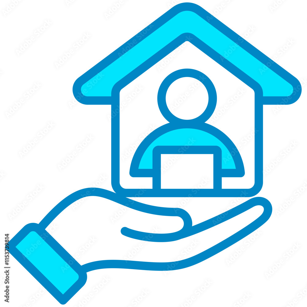 Obraz premium Working At Home Icon