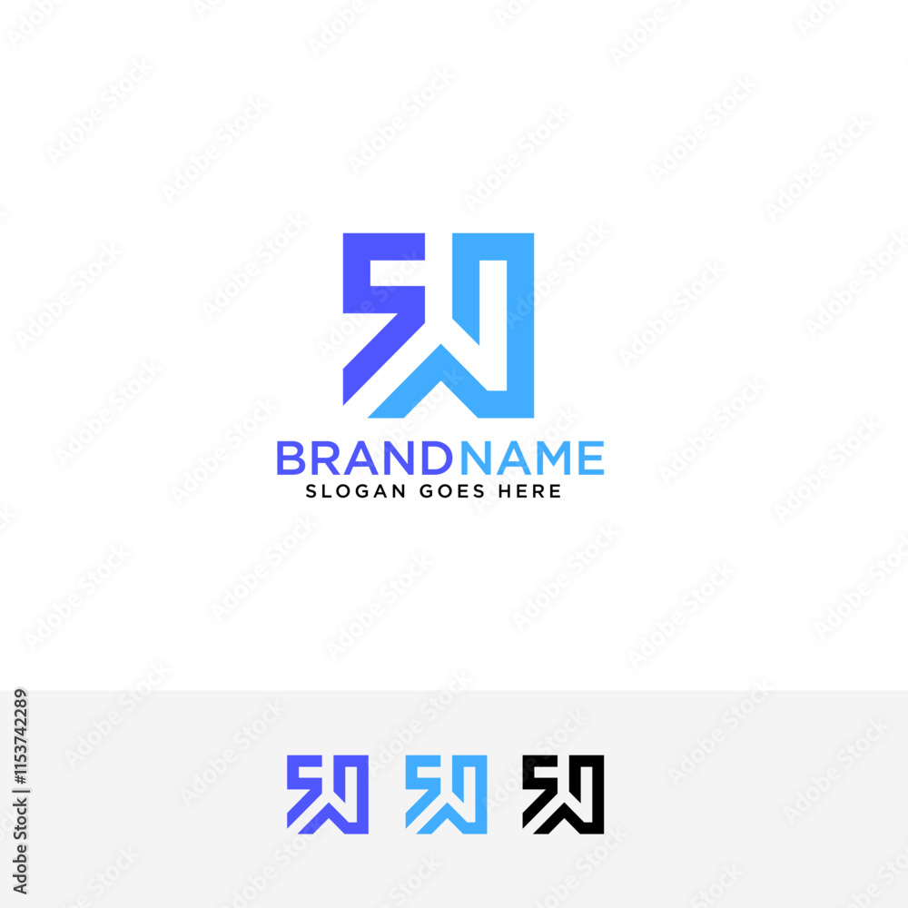 Fototapeta premium letter ws or sw logo design vector illustration template