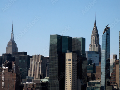 new york manhattan skyline view from east river Roosvelt Island photo