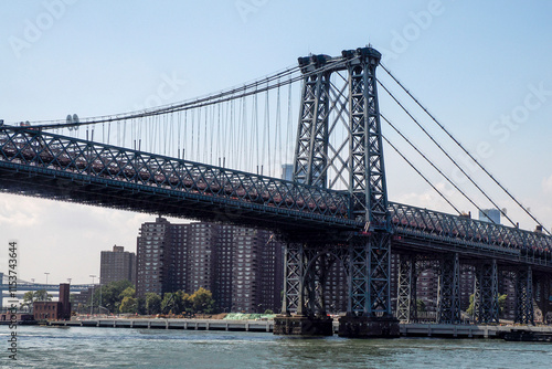 Williamsburg bridge new york manhattan view from East river photo