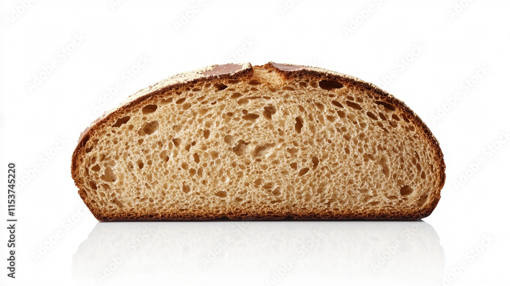 Single 2D Vector Slice of Bread Isolated on White Background for Design Projects Single 2D Vector Slice of Bread Isolated on White Background for Design Projects