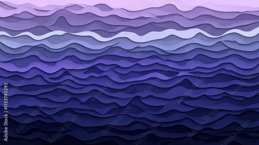 Abstract layered wavy background in shades of purple and blue. Abstract layered wavy background in shades of purple and blue.