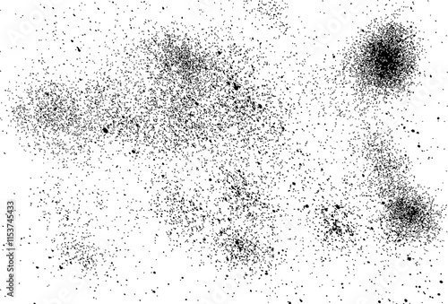 Black and rough dull spray grunge texture. Textured dust overlay. Rough noise particles for rusty white effect and grunge design elements