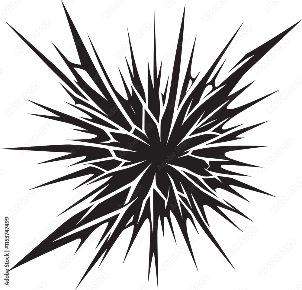 Obraz premium Glass Crack shape element silhouette vector illustration isolated on a white background