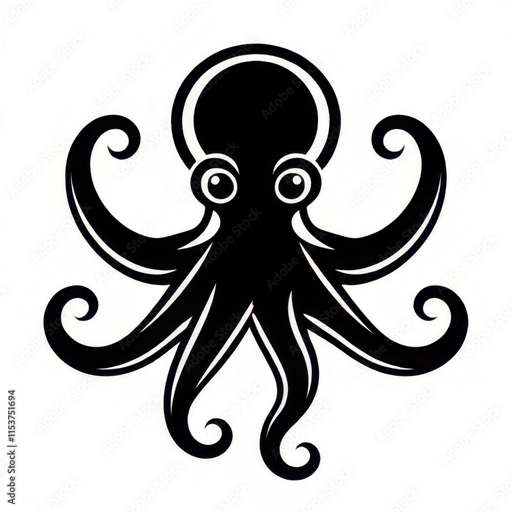 octopus icon on white background octopus icon on white background