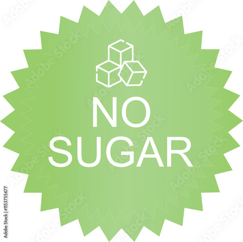 No sugar sticker, sugar free label photo