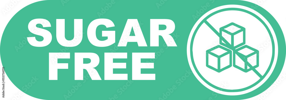 Sugar free sticker, sugar free label for sugar free products Sugar free sticker, sugar free label for sugar free products