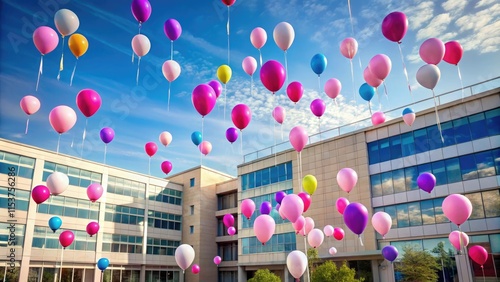 Cancer awareness photo graphy balloons flying air photo