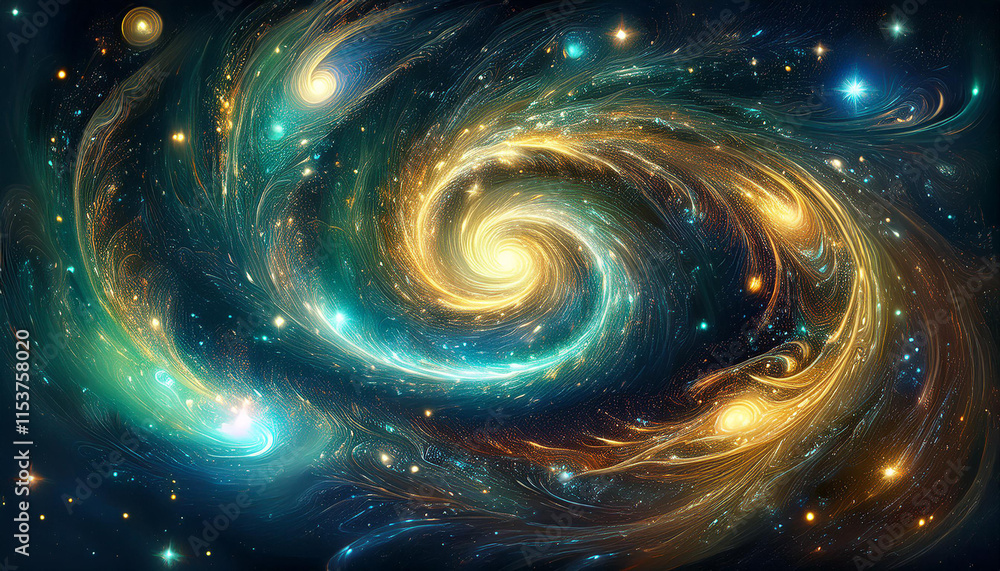 Fantasy space sky with beautiful stars and galaxies, 3D illustration. Fantasy space sky with beautiful stars and galaxies, 3D illustration.