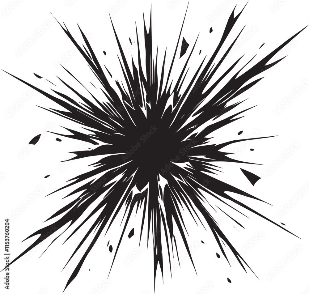 Obraz premium Glass Crack shape element silhouette vector illustration isolated on a white background