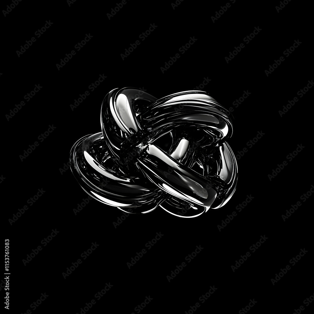 Abstract 3D Black Knot Illustration Abstract 3D Black Knot Illustration