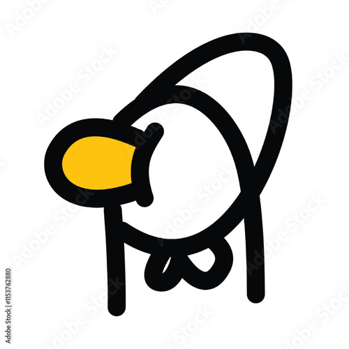 illustration of various funny duck behaviors with line art theme