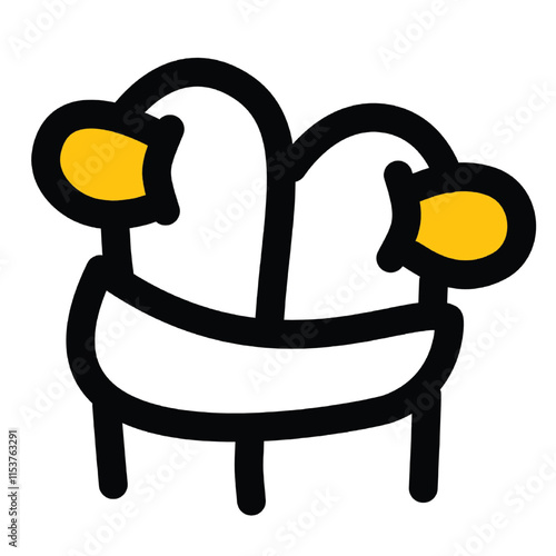 illustration of various funny duck behaviors with line art theme