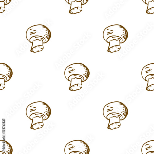 mushrooms pattern background. vintage mushroom pattern background. mushroom doodle pattern background.