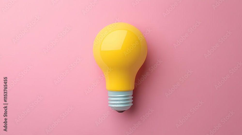 Yellow Lightbulb on Pink: A single yellow lightbulb stands out against a vibrant pink backdrop, symbolizing innovation, creativity, and fresh perspectives. Yellow Lightbulb on Pink: A single yellow lightbulb stands out against a vibrant pink backdrop, symbolizing innovation, creativity, and fresh perspectives.