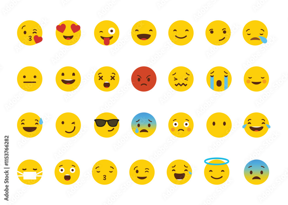 WhatsApp emoji. Set of yellow emoji for Android. Emoticons. Funny emoticons faces with facial expressions. Detailed emoji icon from the WhatsApp, Facebook, twitter, instagram. Vector round emoji. WhatsApp emoji. Set of yellow emoji for Android. Emoticons. Funny emoticons faces with facial expressions. Detailed emoji icon from the WhatsApp, Facebook, twitter, instagram. Vector round emoji.