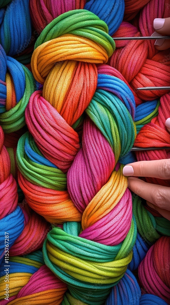 A vibrant display of colorful yarn skeins, ideal for crafting and knitting projects. A vibrant display of colorful yarn skeins, ideal for crafting and knitting projects.