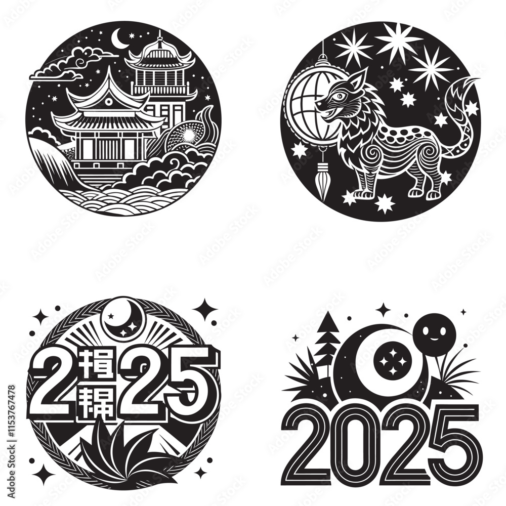 Lunar New Year vector illustration Lunar New Year vector illustration